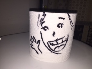 Yep. Had time for productive things like drawing on toilet paper. No wonder the hubs doesn't feel sorry for me if THIS is what I do with my free time...